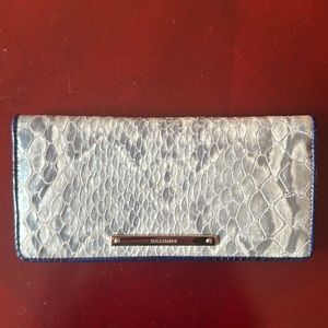 Brahmin Silver/Dark Blue Wallet.